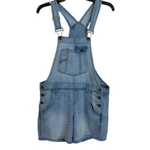 Vintage Lei Denim Overalls Shorts M Distressed Chic Jean Country Style Western